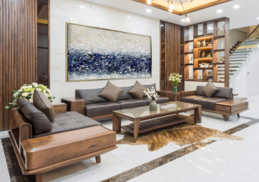 Trang trí phòng khách bằng nội thất gỗ tự nhiên