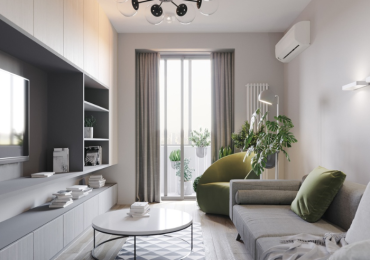 Thiết kế phòng khách căn hộ chung cư theo phong cách hiện đại, đơn giản