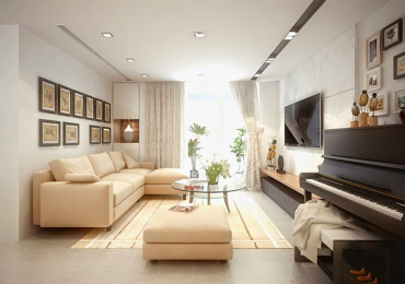 Trang trí phòng khách nhà vuông cho căn hộ chung cư